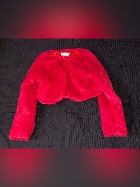 Lilax Girls Cropped Faux Fur Jacket Size 6